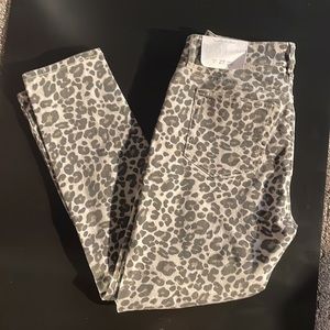 BNWT Loft curvy skinny leopard print jeans size 4
